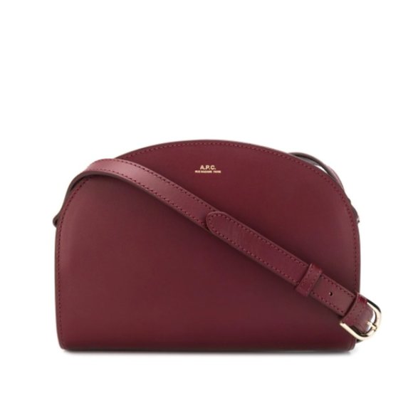 A.P.C. Handbags - A.P.C. Demi Lune Shoulder Bag in Burgundy Wine